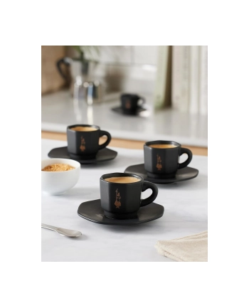 Bialetti zestaw 4 czarnych filiżanek ze spodkami nr 2