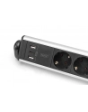 digitus Listwa zasilająca biurowa 45 stopni  6 gniazd, 2xUSB-A 1xUSB-C (5V/3,4A) możliwość obczerwonyu o 180 stopni , aluminiowa, z zaciskiem na blat - nr 21
