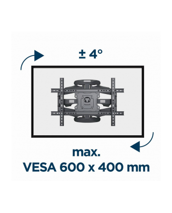GEMBIRD UCHWYT ŚCIENNY REGULOWANY LCD 32'';-75''; VESA MAX 600 X 400MM, DO 45KG