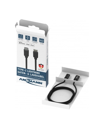 Ansmann USB-C Lightning data and charging cable, 1.2 meters (Kolor: CZARNY) nr 1