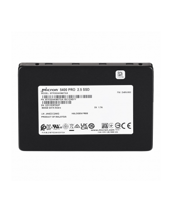 Dysk SSD Micron 5400 PRO 960GB SATA 25''; MTFDDAK960TGA-1BC1ZABYYT (DWPD 15) Tray