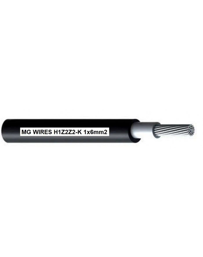 Przewód fotowoltaiczny // MG Wires // 1x6mm2, 0,6/1kV czarny H1Z2Z2-K-6mm2 BK, opakowanie 100m główny