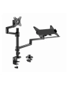 GEMBIRD Regulowany uchwyt biurkowy z ramieniem na monitor i podstawką na notebooka 17-32inch do 8kg - nr 18