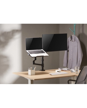GEMBIRD Regulowany uchwyt biurkowy z ramieniem na monitor i podstawką na notebooka 17-32inch do 8kg nr 2