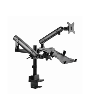 GEMBIRD Biurkowe regulowane ramię na 2 monitory + półka na notebooka -pełny ruch 17-32inch  do 8kg nr 2