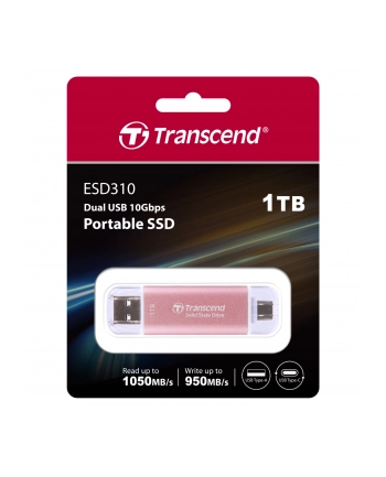 TRANSCEND ESD310P 1TB External SSD USB 10Gbps Type C/A Pink nr 2