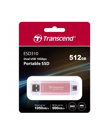 TRANSCEND ESD310P 512GB External SSD USB 10Gbps Type C/A Pink nr 2