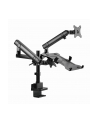 GEMBIRD Biurkowe regulowane ramię na 2 monitory + półka na notebooka -pełny ruch 17-32inch  do 8kg - nr 11