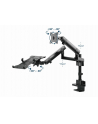 GEMBIRD Biurkowe regulowane ramię na 2 monitory + półka na notebooka -pełny ruch 17-32inch  do 8kg - nr 12