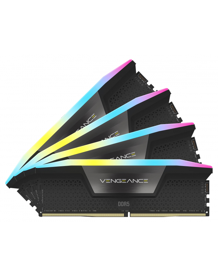CORSAIR VENGEANCE RGB 128GB 4x32GB DDR5 5600MT/s DIMM Unbuffered 40-40-40-77 Std PMIC XMP 3.0 Black Heatspreader Black PCB 1.25V główny