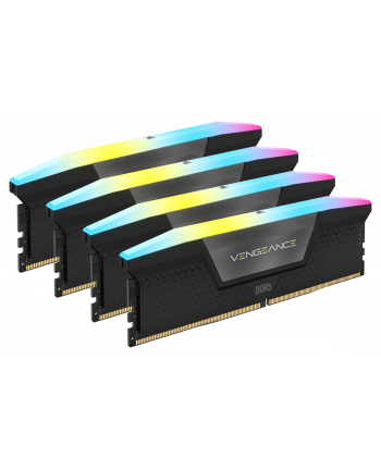 CORSAIR VENGEANCE RGB 128GB 4x32GB DDR5 5600MT/s DIMM Unbuffered 40-40-40-77 Std PMIC XMP 3.0 Black Heatspreader Black PCB 1.25V