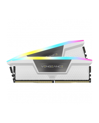 CORSAIR VENGEANCE RGB 32GB 2x16GB DDR5 6400MT/s DIMM Unbuffered 32-40-40-84 Std PMIC XMP 3.0 White Heatspreader RGB LED 1.4V