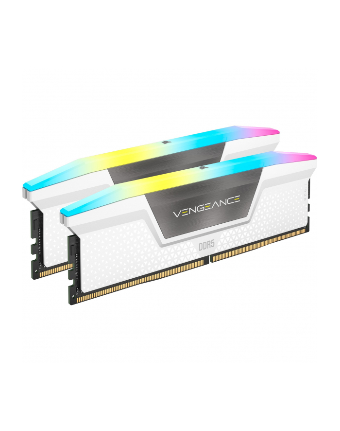 CORSAIR VENGEANCE RGB 32GB 2x16GB DDR5 6400MT/s DIMM Unbuffered 36-48-48-104 Std PMIC XMP 3.0White Heatspreader Black PCB 1.4V główny