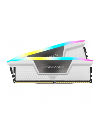 CORSAIR VENGEANCE RGB 32GB 2x16GB DDR5 6400MT/s DIMM Unbuffered 36-48-48-104 Std PMIC XMP 3.0White Heatspreader Black PCB 1.4V