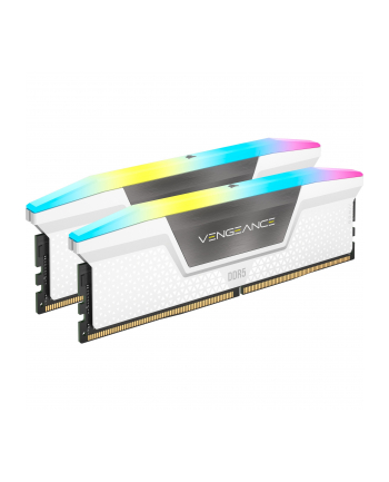 CORSAIR DDR5 6000MT/s 32GB 2x16GB DIMM Unbuffered 36-44-44-96 Std PMIC XMP 3.0 VENGEANCE RGB DDR5 White Heatspreader Black PCB 1.4V