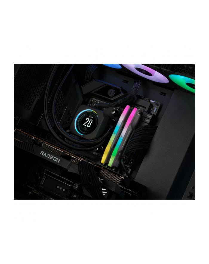 CORSAIR VENGEANCE RGB 64GB 4x16GB DDR5 6000MT/s DIMM Unbuffered 36-36-36-76 Std PMIC XMP 3.0 Black Heatspreader Black PCB 1.35V główny
