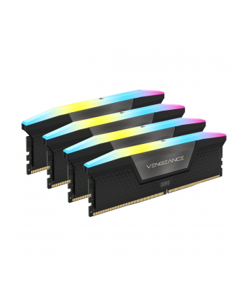 CORSAIR VENGEANCE RGB 64GB 4x16GB DDR5 6200MT/s DIMM Unbuffered 32-38-38-80 Std PMIC XMP 3.0 Black Heatspreader RGB LED 1.4V