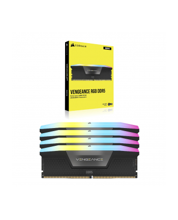 CORSAIR VENGEANCE RGB 96GB 4x24GB DDR5 5600MT/s DIMM Unbuffered 40-40-40-77 XMP 3.0 Black Heatspreader 1.25V