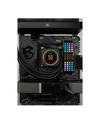 CORSAIR DOMINATOR PLATINUM RGB 64GB 4x16GB DDR5 6200MT/s DIMM Unbuffered 32-38-38-80 Std PMIC XMP 3.0 Black Heatspreader LED 1.4V