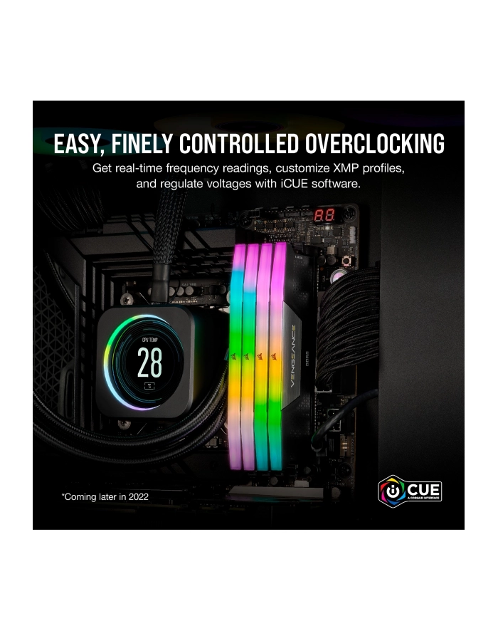CORSAIR VENGEANCE RGB 32GB 2x16GB DDR5 6000MT/s DIMM Unbuffered 30-36-36-76 Std PMIC XMP 3.0 Black Heatspreader 1.4V główny