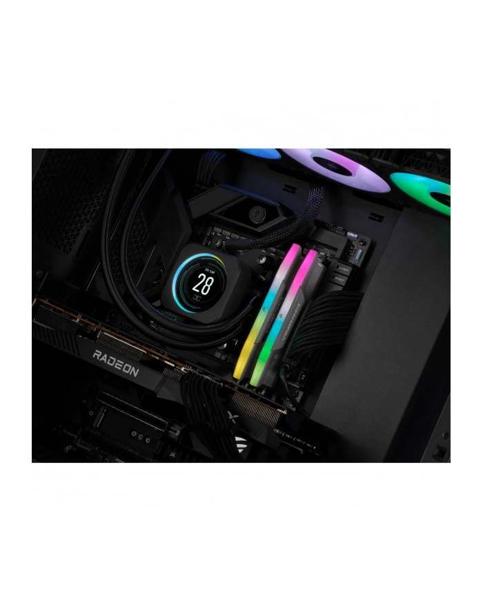 CORSAIR VENGEANCE RGB 64GB 4x16GB DDR5 6000MT/s DIMM Unbuffered 36-36-36-76 Std PMIC XMP 3.0 Black Heatspreader Black PCB 1.35V główny