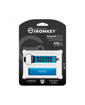 KINGSTON 512GB USB-C IronKey Keypad 200C FIPS 140-3 Lvl 3 Pending AES-256 nr 2