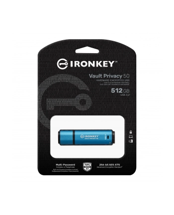 KINGSTON 512GB IronKey Vault Privacy 50 AES-256 Encrypted FIPS 197 nr 2