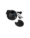 ICY BOX Table Hub 2x USB 3.0 Type-A with Audio in-/output Cardreader 1x Type-C and Schuko Socket CEE 7/3 diameter 80mm Black - nr 1