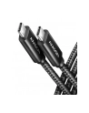axagon Kabel BUCM4X-CM10AB Kabel USB-C - USB-C, USB4 Gen 3x2 1m, PD 240W, 8K HD, ALU, oplot Czarny - nr 58