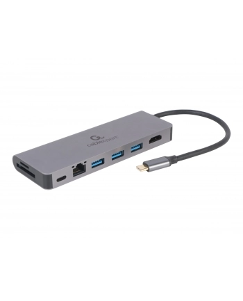 gembird Hub USB-C do HDMI 1xUSB-C GbE 2xUSB-A Card PD nr 1