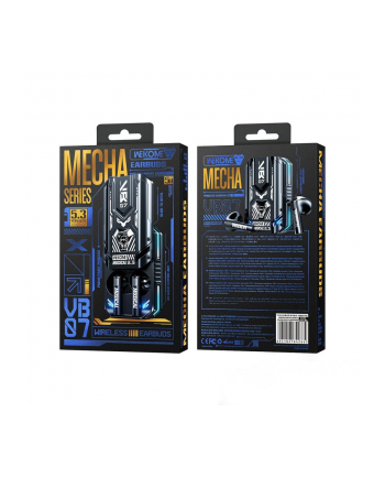 wekome Słuchawki bezprzewodowe VB07 Mecha Series - Bluetooth V5.3 TWS z etui ładującym Czarne