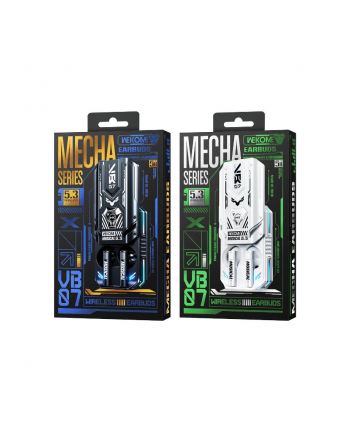 wekome Słuchawki bezprzewodowe VB07 Mecha Series - Bluetooth V5.3 TWS z etui ładującym Białe