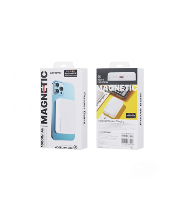 wekome Powerbank indukcyjny 10000 mAh Fast Charging PD 20W MagSafe Biały