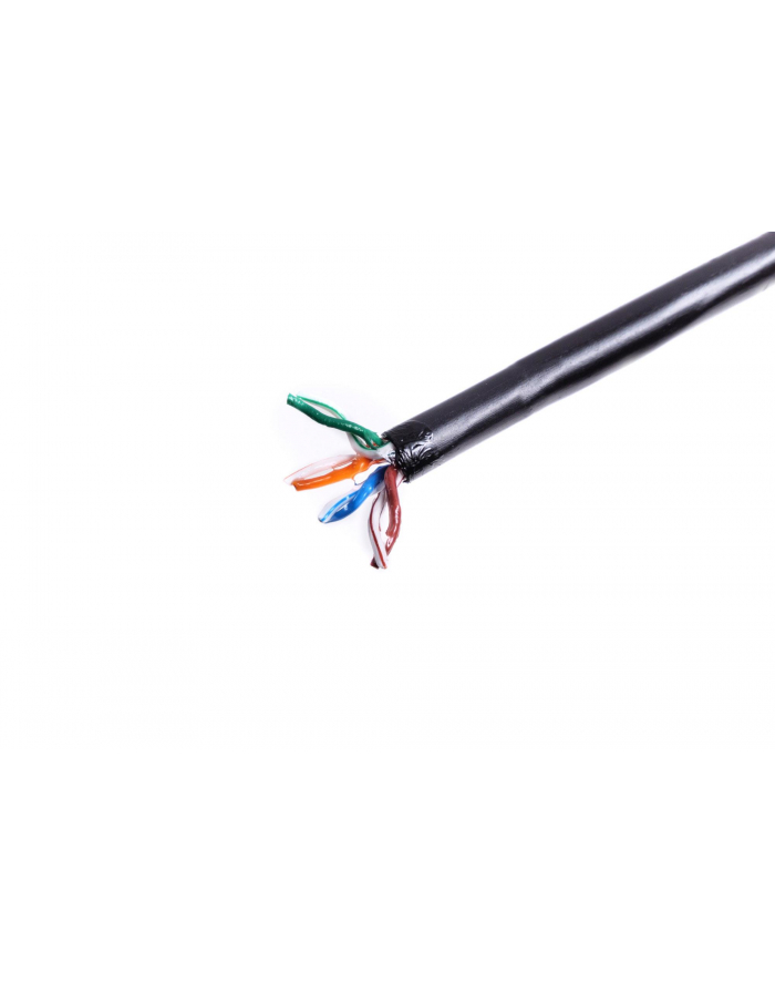 Kabel teleinformatyczny instalacyjny zewnętrzny żelowany DIGITUS kat.5e, U/UTP, Fca, drut, AWG24/1, PE, 100m, czarny główny