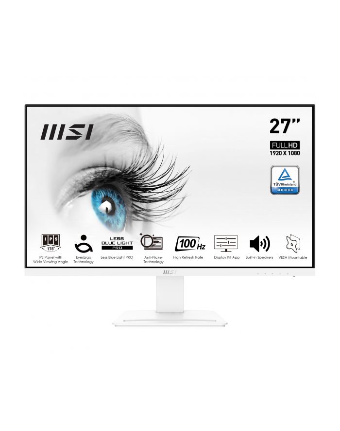 Monitor MSI 27'' PRO MP273AW VGA HDMI DP biały główny