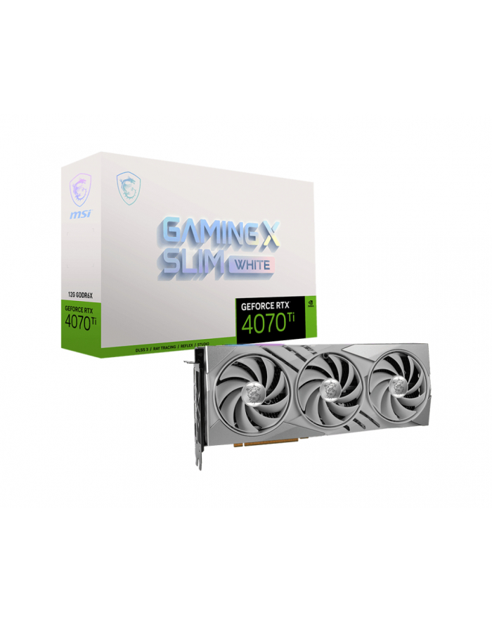 Karta VGA MSI GeForce RTX 4070 Ti GAMING X SLIM WHITE 12G 12GB GDDR6X 192bit HDMI+3xDP PCIe4.0 główny