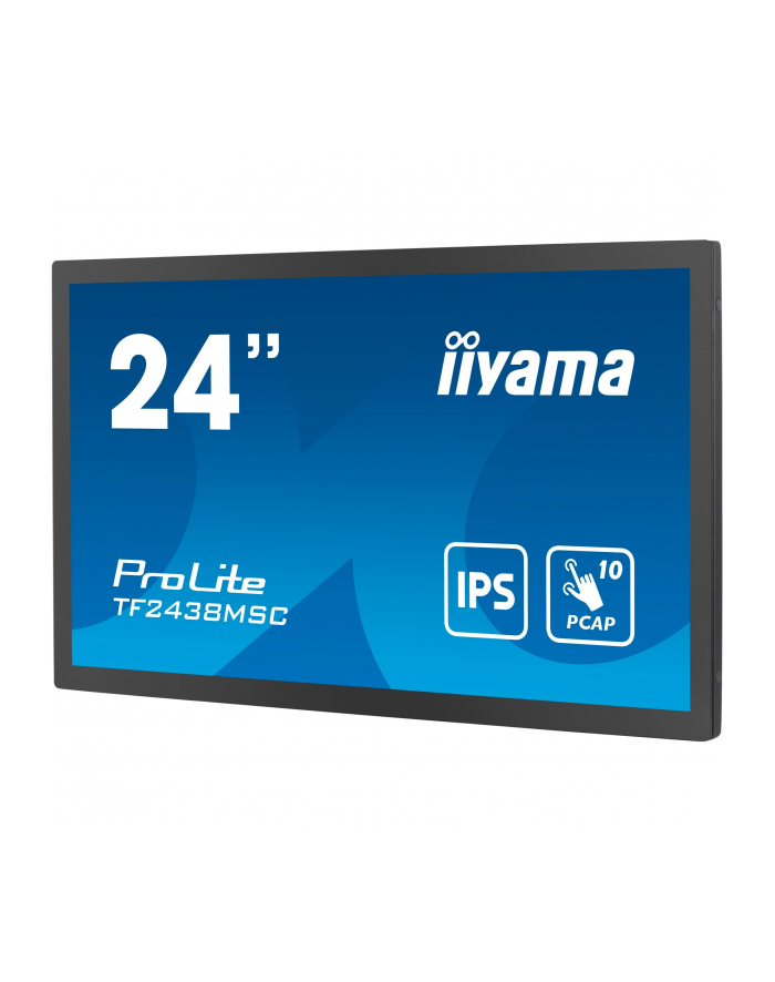 iiyama Monitor wielkoformatowy  23.8 cala TF2438MSC-B1 IPS,FHD,DP,HDMI,2x2W,2xUSB,600(cd/m2),  10pkt.7H,IP1X(Front),Pion/Poziom główny