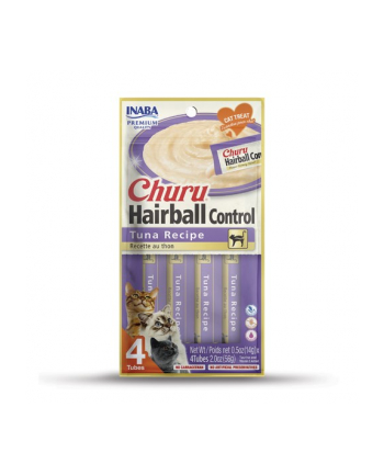 Przysmak INABA CAT CHURU HAIRBALL Tuńczyk 4x14g (56g)