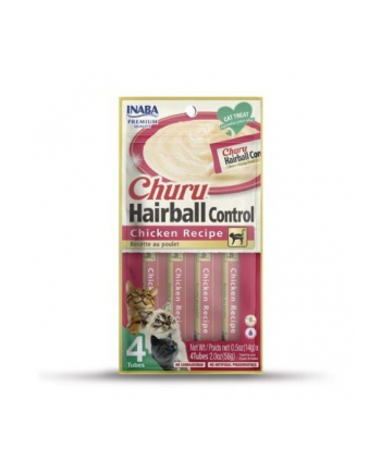 Przysmak INABA CAT CHURU HAIRBALL Kurczak 4x14g (56g)