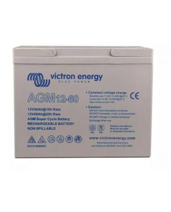 Akumulator ołowiowy Victron Energy Deep Cycle, AGM, 12 V, 60 Ah (BAT412550084)