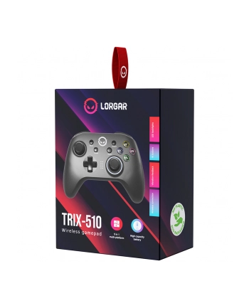 LORGAR Kontroler TRIX-510, System Android/PC/PS3, bezprzewodowy, Czarny