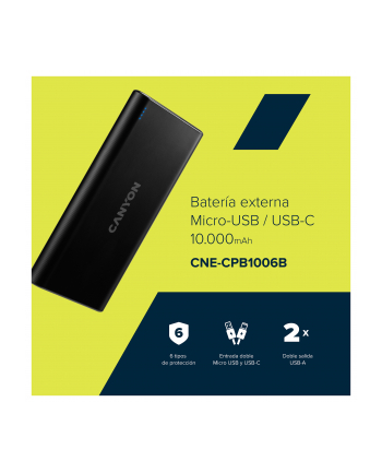 CANYON Powerbank PB-106 10000mAh Czarny