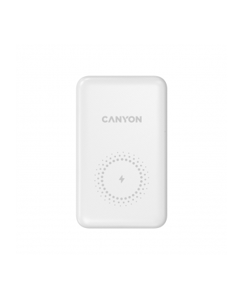 CANYON Powerbank PB-1001 10000mAh LED PD 18W QC 3.0 bezprzewodowe ładowanie Biały