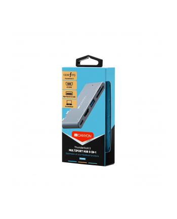 CANYON Stacja dokujaca DS-5 do MacBook Pro/Air Plug and Play 5w1 Szara