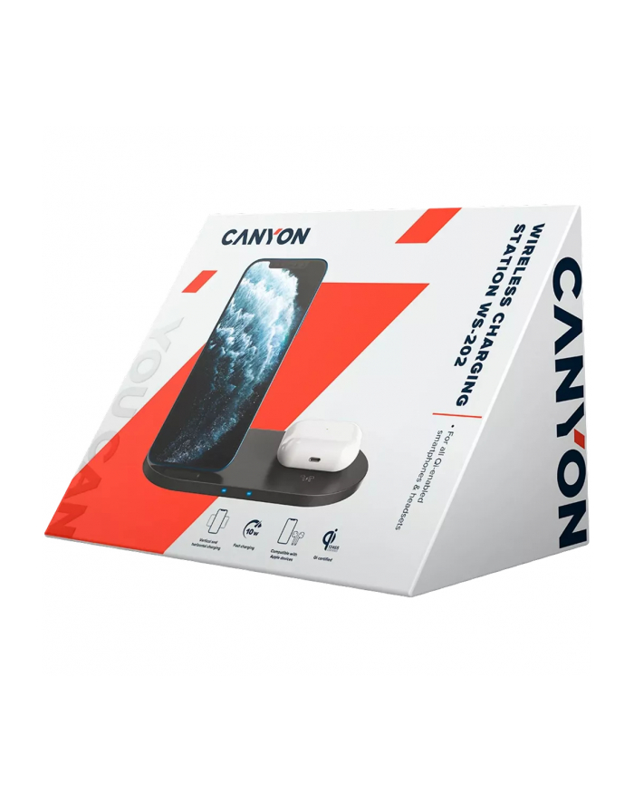 CANYON Ładowarka indukcyjna WS-202 2w1 15W LED Czarna główny