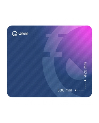 Lorgar Main 135, Gaming mouse pad, High-speed surface, Purple anti-slip rubber base, size: 500mm x 420mm x 3mm, weight 0.41kg