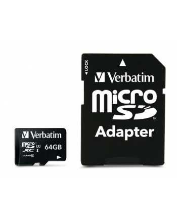 Karta pamięci Micro SDXC Verbatim 64GB Class 10 UHS-1 + adapter SD