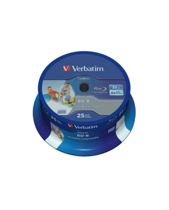 verbatim BD-R SL Datalife 25GB* 6x Wide Inkjet Printable (cake 25)