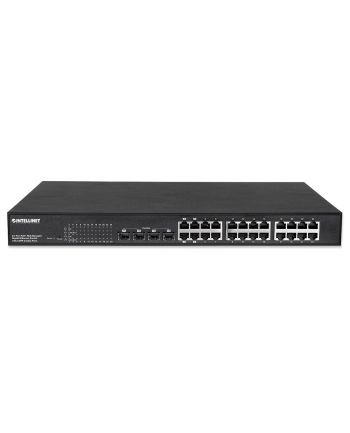 Switch zarządzalny Intellinet 24x 10/100/1000 Mbps PoE+ 430W + 4x slot SFP Combo Rack 19''