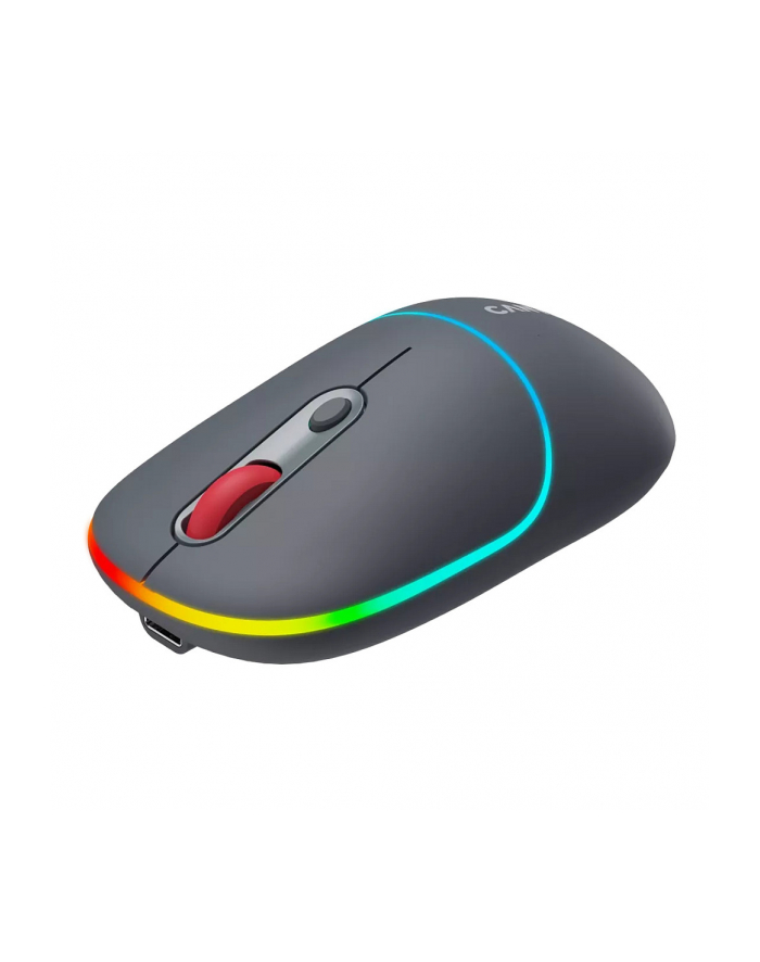 CANYON MW-22, 2 in 1 Wireless optical mouse with 4 buttons,Silent switch for right/left keys,DPI 800/1200/1600, 2 mode(BT/ 2.4GHz),  650mAh Li-poly battery,RGB backlight,Dark grey, cable length 0.8m, 110*62*34.2mm, 0.085kg główny